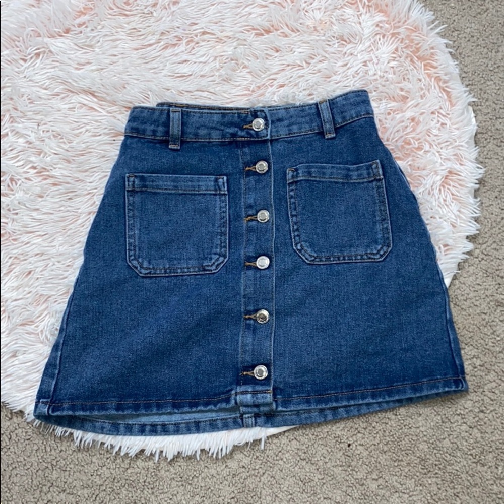 Denim jean mini skirt